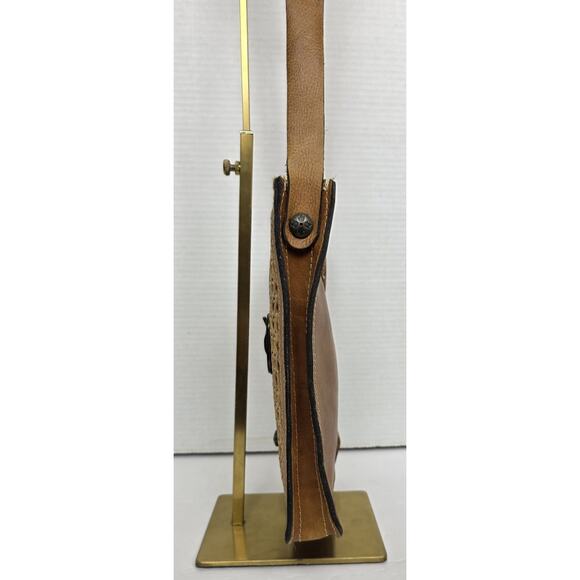 Patricia Nash Venezian Tan Leather and Rattan Crossbody Bag - Picture 3 of 7